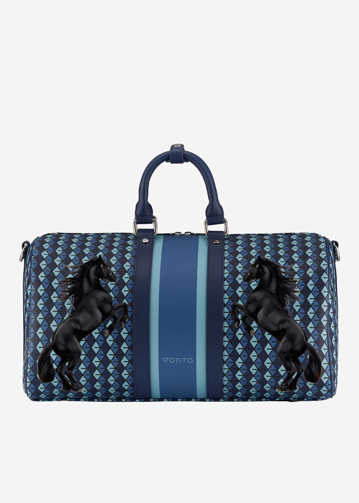 Duffle Bag Rearing Black Horses